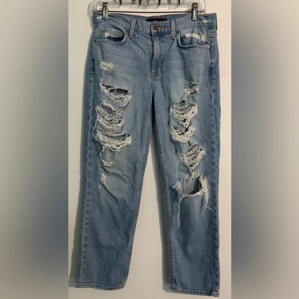 Genetic Denim Womens 27 Distressed Gia Boyfriend Ignite Wash Cropped Made in USA